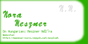 nora meszner business card